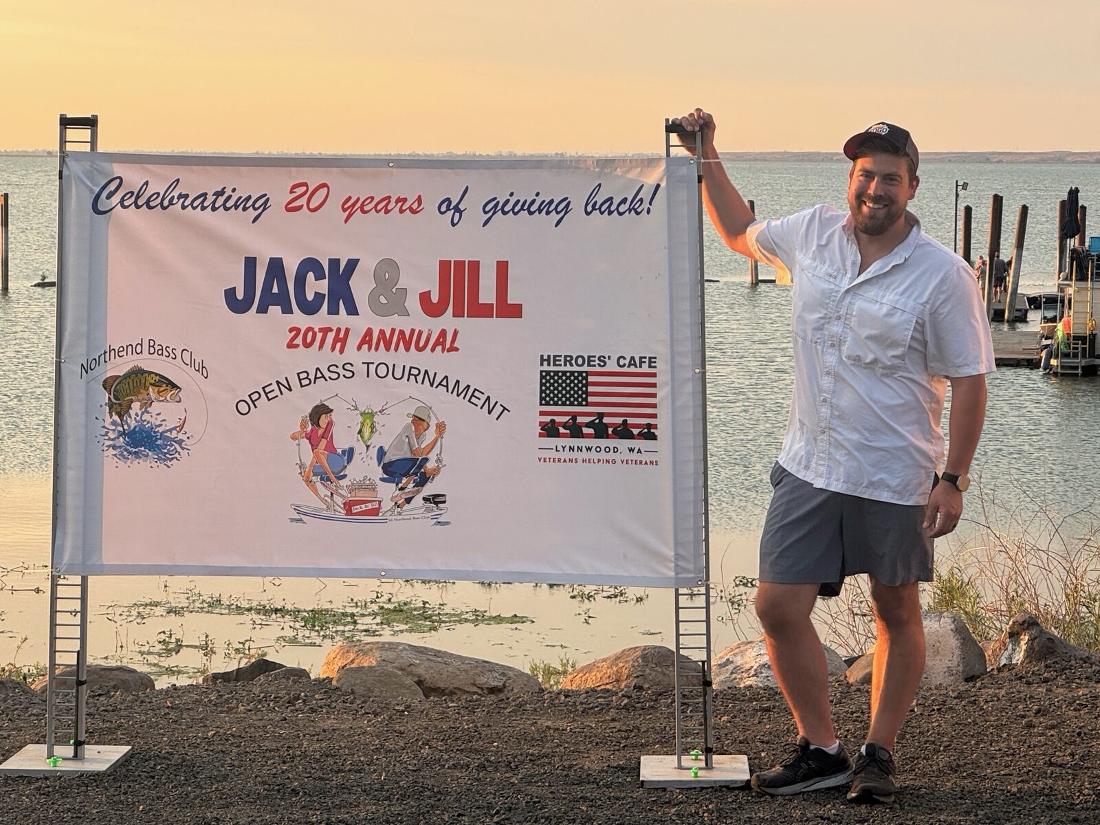 Custom event banner installed at the waterfront