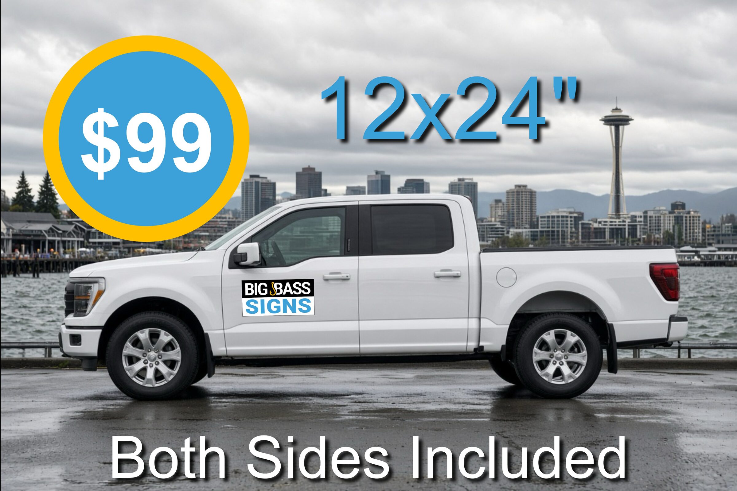 12 by 24 truck door logo kit, both sides, $99