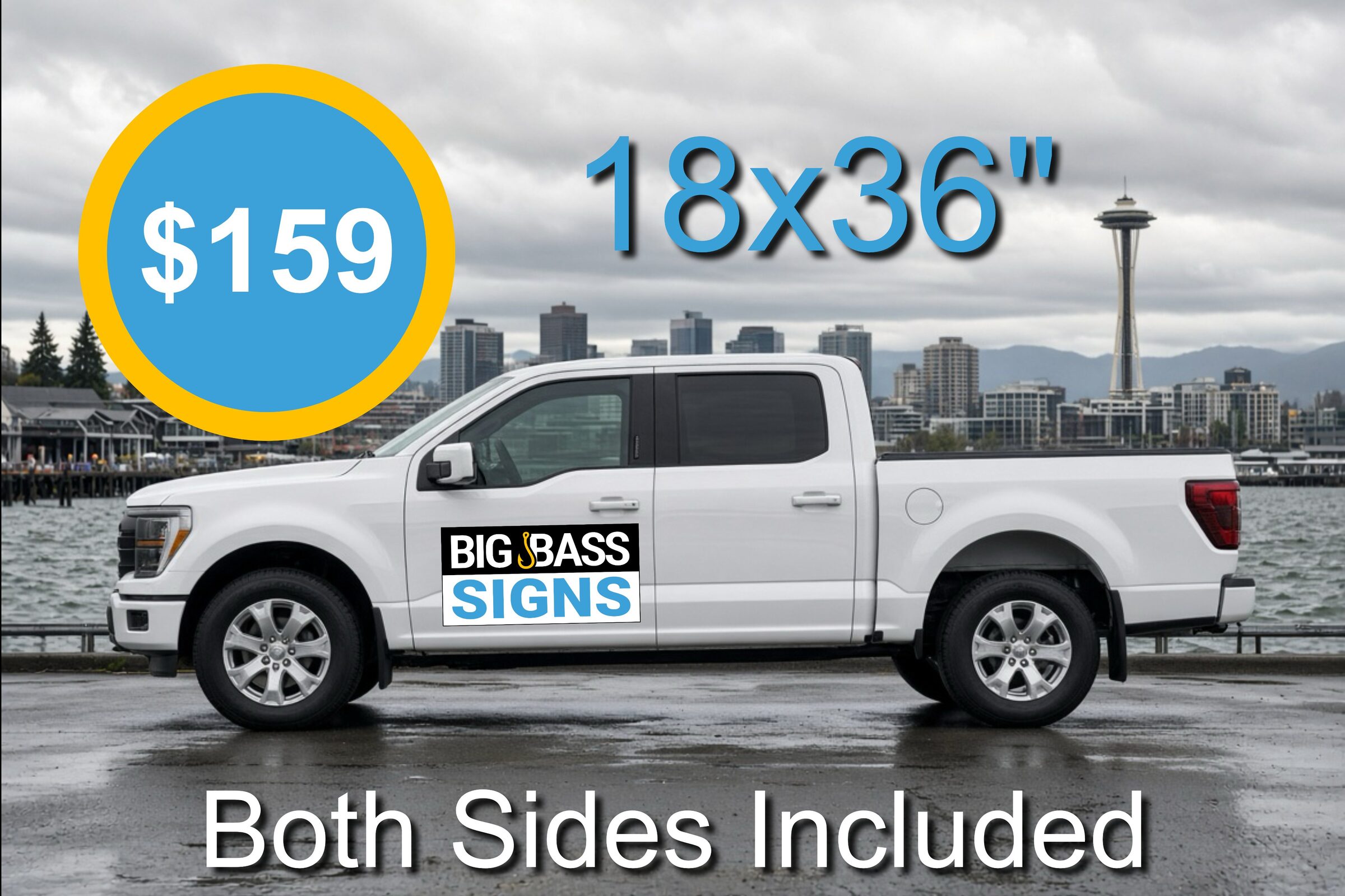 18 by 36 truck door logo kit, both sides, $159