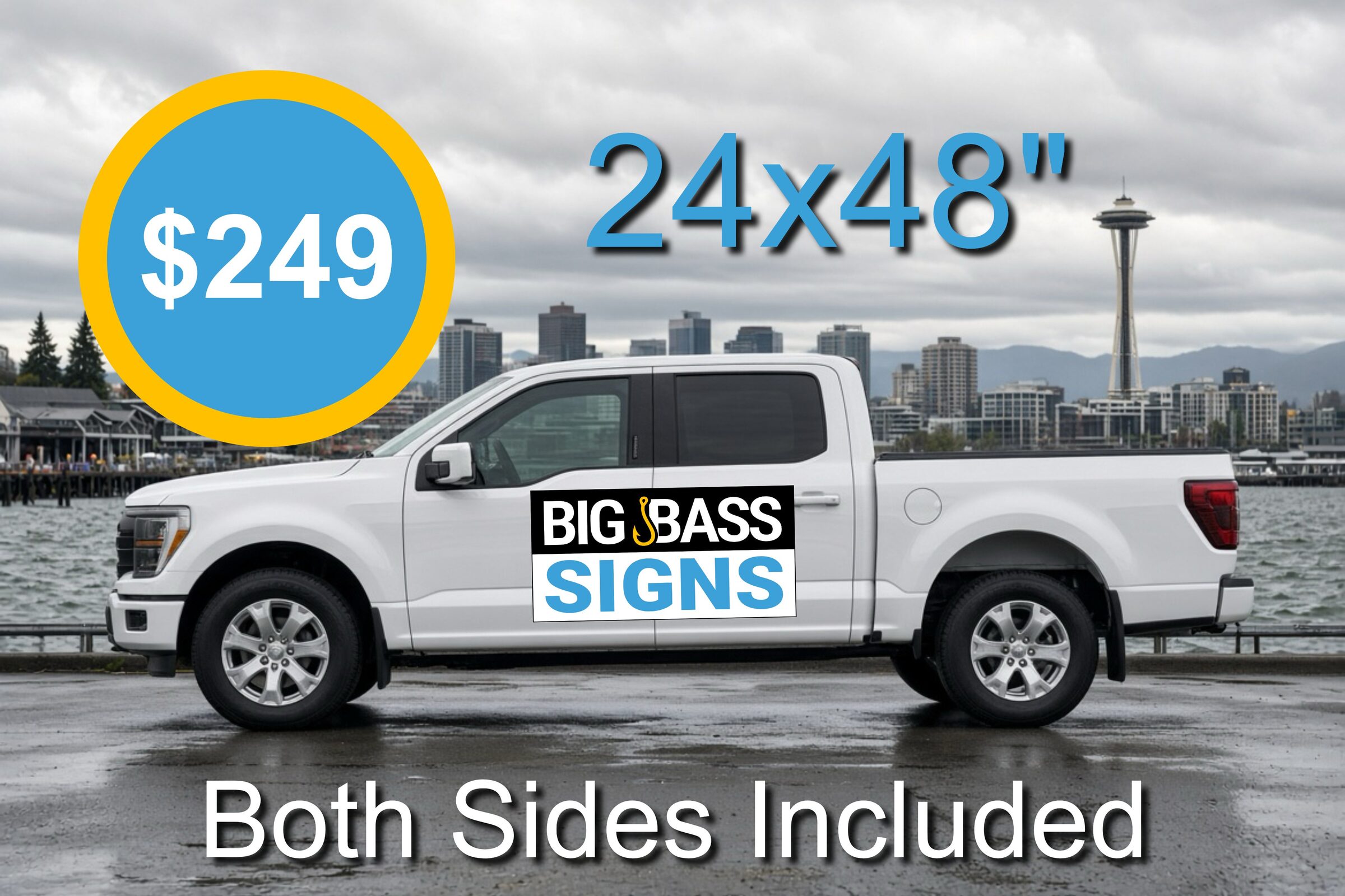 24 by 48 truck door logo kit, both sides, $249